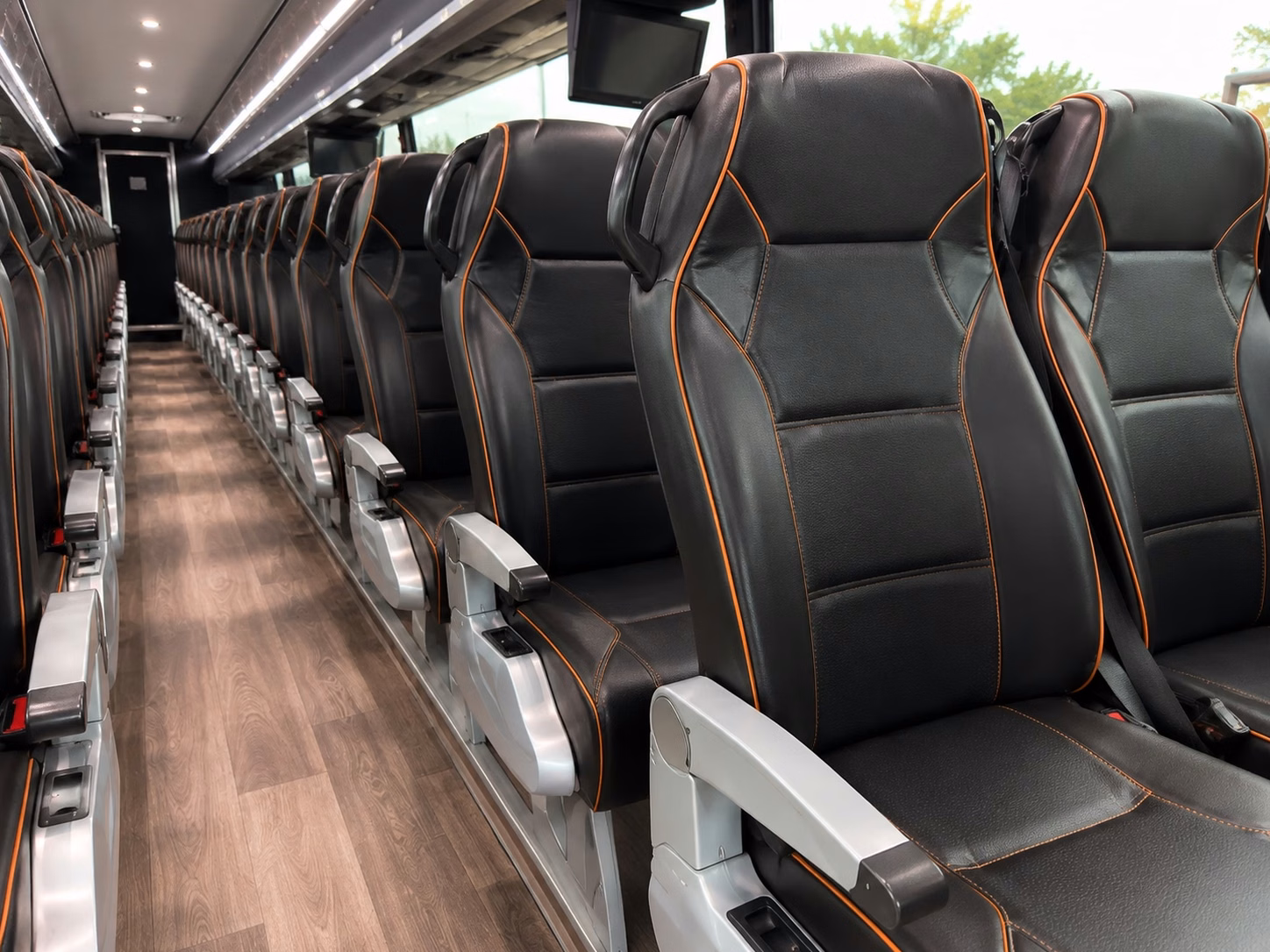 56 passenger charter bus interior