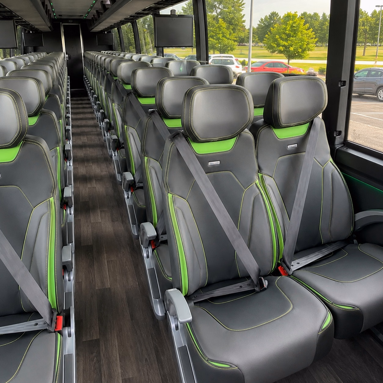 overland park charter bus rental interior